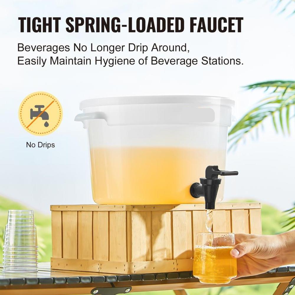 Beverage Dispenser, 3 Gallon Drink Dispensers for Parties, Plastic Juice Dispenser with Spigot and Lid, Iced Tea Lemonade Juice Water Dispenser, for Restaurants, Hotels, Parties, 2 Pack