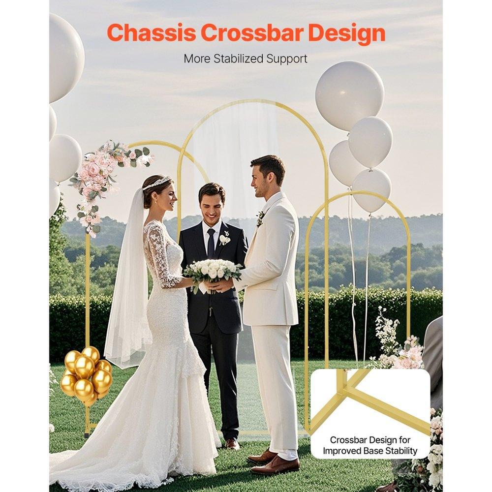 Metal Arch Backdrop Stand Set of 3 Stand with Case Connection for Wedding