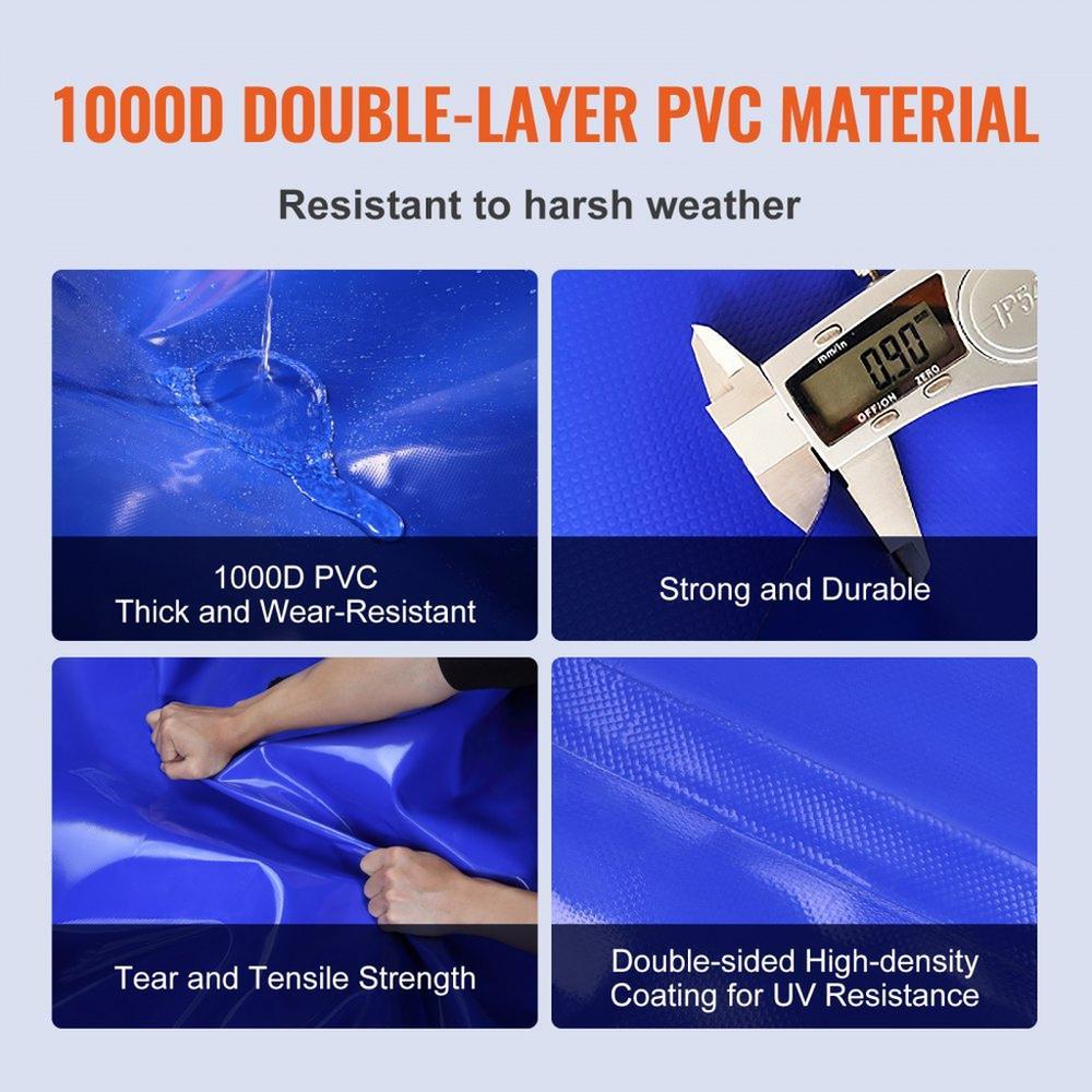 330L 87 Gallon Water Storage Bladder RV Water Tank 1000D Blue PVC Collapsible Container Large Capacity Soft Water Bag Portable for Camping Fire Prevention Emergency