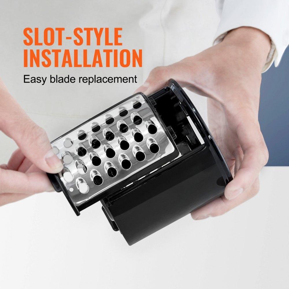Electric Cheese Grater Salad Maker, 250W Salad Shooter, Electric Vegetable Slicer Shredder Chopper for Fruits with 5 Attachments, Stainless Steel Food Cutter for Vegetables, and Cheeses
