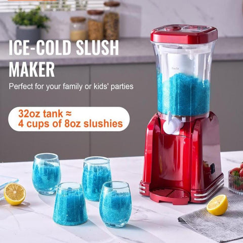 Slushy Machine for Home, 32oz Tank Home-use Margarita Machine, Smoothie Frozen Drink Maker with Food-grade Materials, Slushie Machine for Home DIY, Kids' Parties, Red