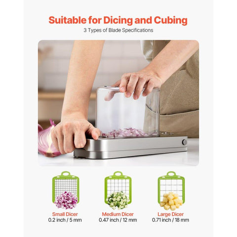 Vegetable Chopper Food Veggie Cutter 3 Stainless Onion Slicer with Container