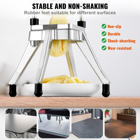 Commercial Vegetable Fruit Chopper 1/4" Blade Heavy Duty Professional Food Dicer Kattex French Fry Cutter Onion Slicer Stainless Steel for Tomato Peppers Potato Mushroom