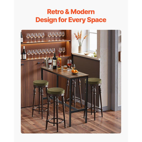 Bar Table, Sturdy Metal Frame High Top Pub Table, Narrow Long Kitchen Dining, Cocktail Counter Bar Height Desk, Easy to Assemble,39x16x35.5 in, for Living Room Party, Rustic Brown and Black