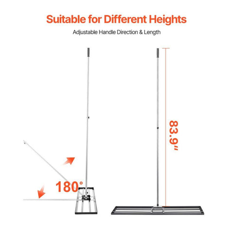 10x48 inch Lawn Leveling Rake Heavy Duty with 83.9 inch Adjustable Handle for Yard and Garden