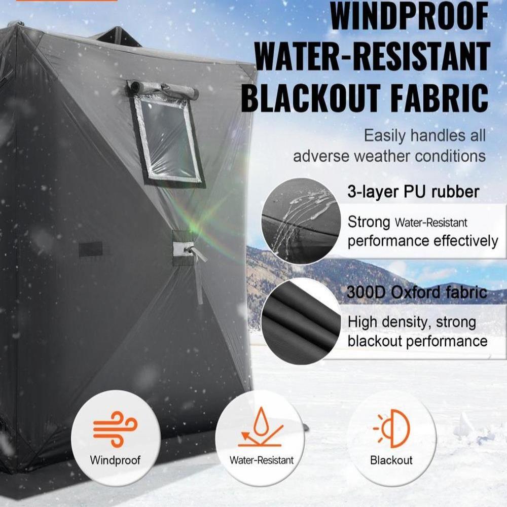 1-2 Person Ourdoor Portable Ice Shelter Pop-Up Ice Fishing Shanty Tent