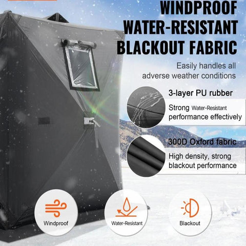 1-2 Person Ourdoor Portable Ice Shelter Pop-Up Ice Fishing Shanty Tent
