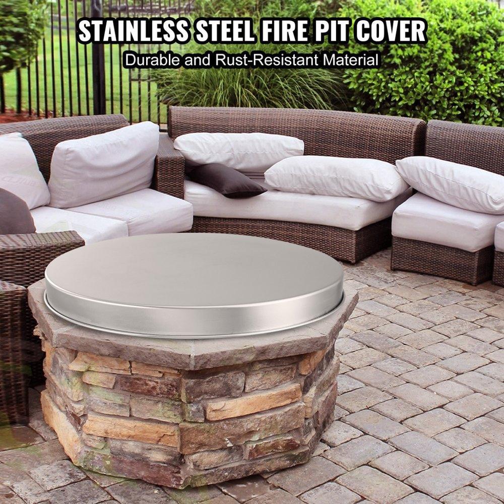Fire Pit Cover 20 inch Portable Spark Screen Stainless Steel Metal Easy Opening Accessory for Outdoor Wood Burning Fire Pit Patio and Backyard