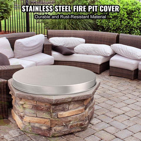 Fire Pit Cover 20 inch Portable Spark Screen Stainless Steel Metal Easy Opening Accessory for Outdoor Wood Burning Fire Pit Patio and Backyard