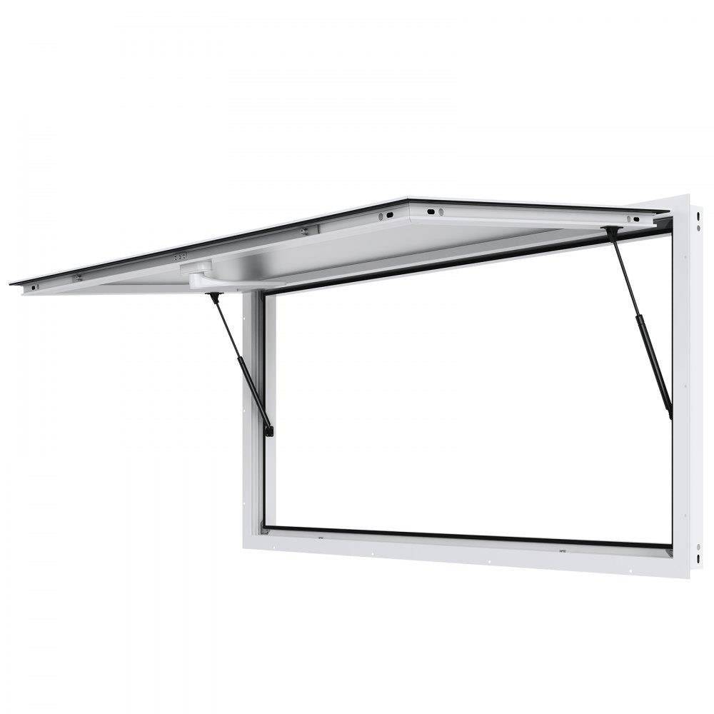 Concession Window 74"x40", Aluminum Alloy Food Truck Service Window with Awning Door & Drag Hook, Up to 85 Degrees Stand Serving Window for Food Trucks Concession Trailers, Glass Not Included