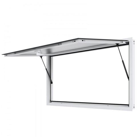 Concession Window 74"x40", Aluminum Alloy Food Truck Service Window with Awning Door & Drag Hook, Up to 85 Degrees Stand Serving Window for Food Trucks Concession Trailers, Glass Not Included
