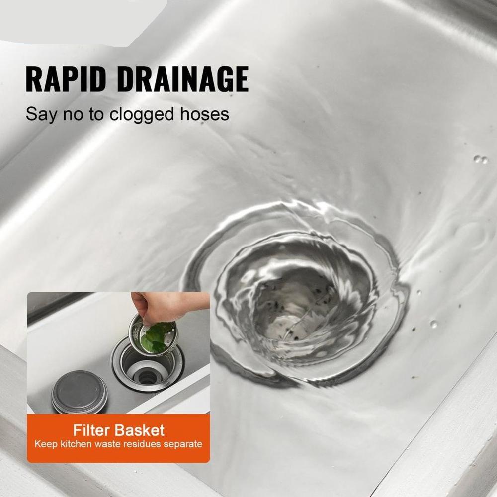 Stainless Steel Utility Sink 1 Compartment Free Standing Small Sink with Workbench Faucet and Legs 394 x 191 x 374 in Commercial Single Bowl for Garage Restaurant Laundry