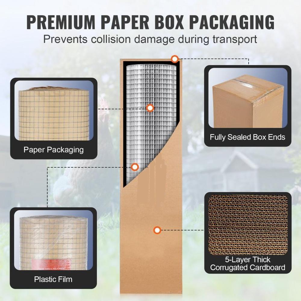 Hardware Cloth, 1/2 inch 24in x 25 ft 19 Gauge, Hot Dipped Galvanized Wire Mesh Roll, Chicken Wire Fencing, Wire Mesh for Rabbit Cages, Garden, Small Rodents