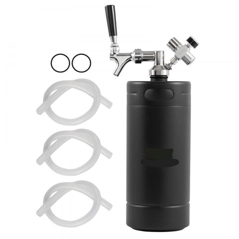 Beer Growler Tap System, 128Oz 4L Mini Keg, 304 Stainless Steel Pressurized Beer Growler, Keg Growler with Pressure Display, CO2 Regulator Faucet, Leak-Proof Ring For Draft, Homebrew, Craft Beer