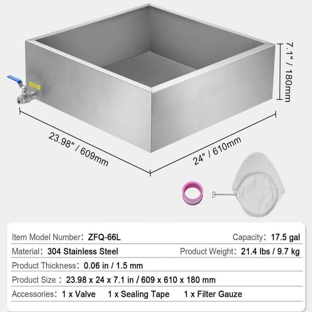 Maple Syrup Evaporator Pan 304 Stainless Steel with Valve for Home Outdoor