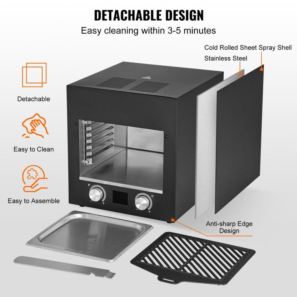 Electric Steak Grill, 1800W Smokeless Infrared Electric Broiler, 1450°F Stainless Steel Steak Cooker with 6-Tier Adjustable Rack, Electric Infrared Grill for BBQ, Toast, Grill, Indoor