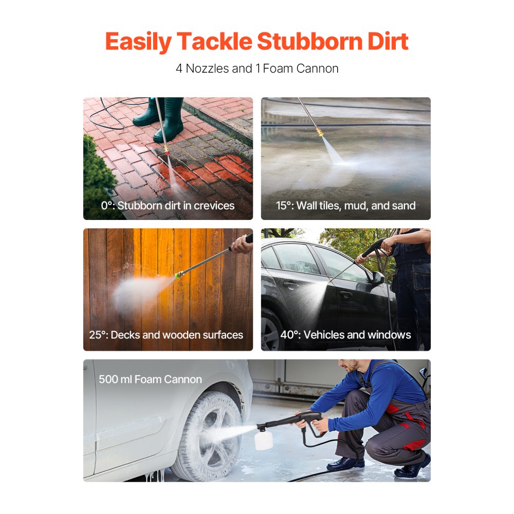 Electric Pressure Washer Max 4200 PSI 2.8 GPM with Nozzles and Foam Cannon