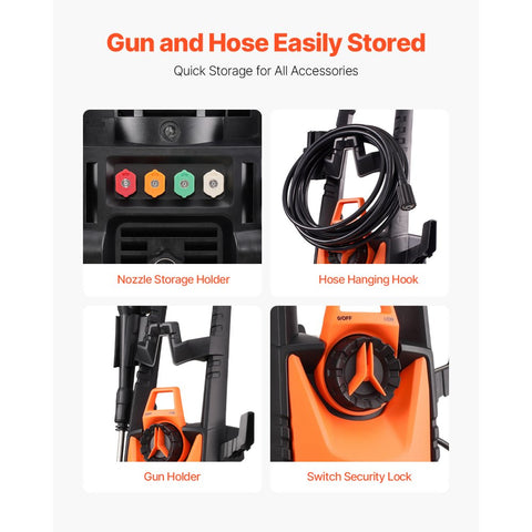 Electric Pressure Washer 4500 PSI 32 GPM with Nozzles and Foam Cannon