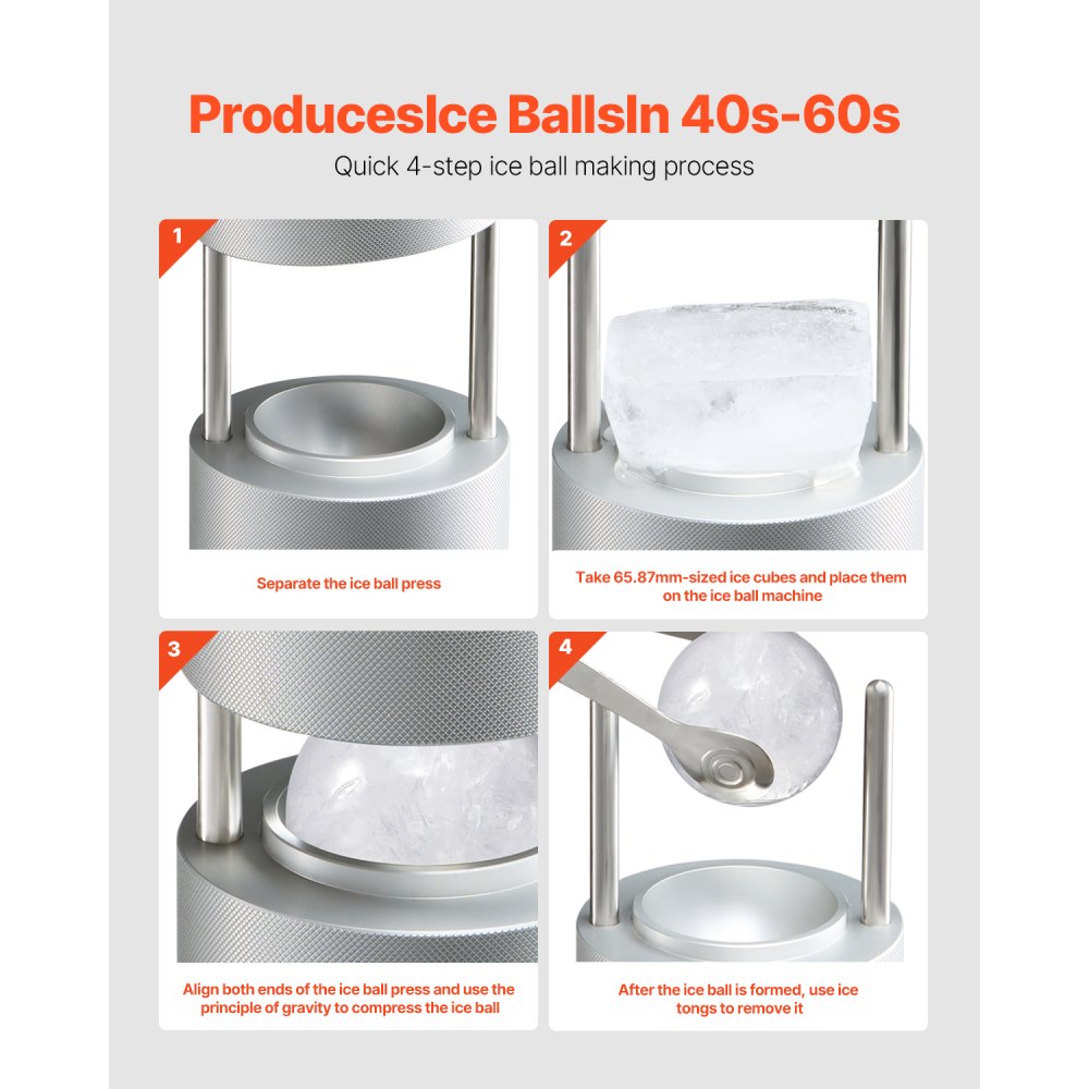 Ice Ball Presser Ice Ball Maker 2.1"/53mm Ice Ball Presser Set