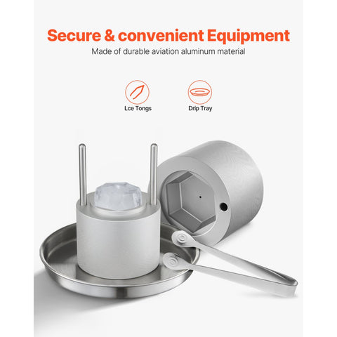 Ice Diamond Press Ice Ball Maker 2.4 Inch Diamond Ice Press Kit