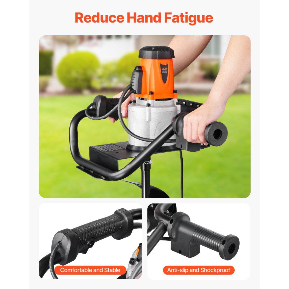 Electric Post Hole Digger 1500W Powerful Motor with 5.71 Inch Auger Bit