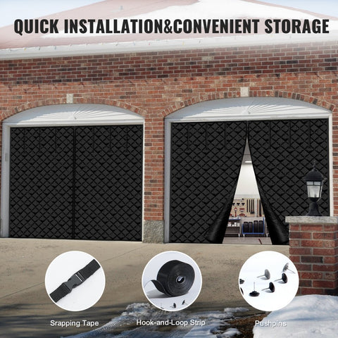 Garage Door Screen for Winter 9.28 x 7.15 ft Garage Door Insulation Kit