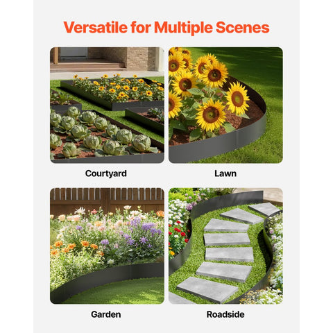 Steel Landscape Edging 4 Packs 40 x 6 in Rust-Resistant Garden Edging Border