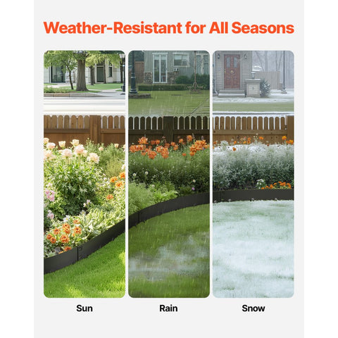 Steel Landscape Edging 5 Packs 39x4in Rust-Resistant Black Edging Border