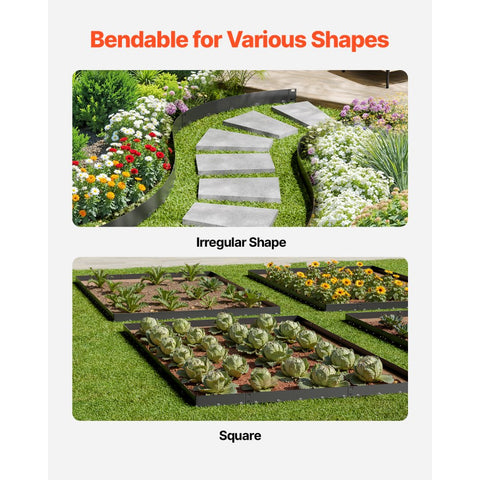 Steel Landscape Edging 5 Packs 39x4in Rust-Resistant Black Edging Border