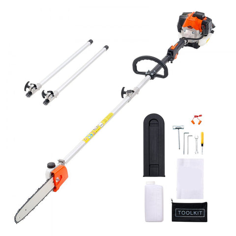 Gas Pole Saw 25cc 2 Stroke Extendable Cordless Tree Trimmer 12in Cutting Bar