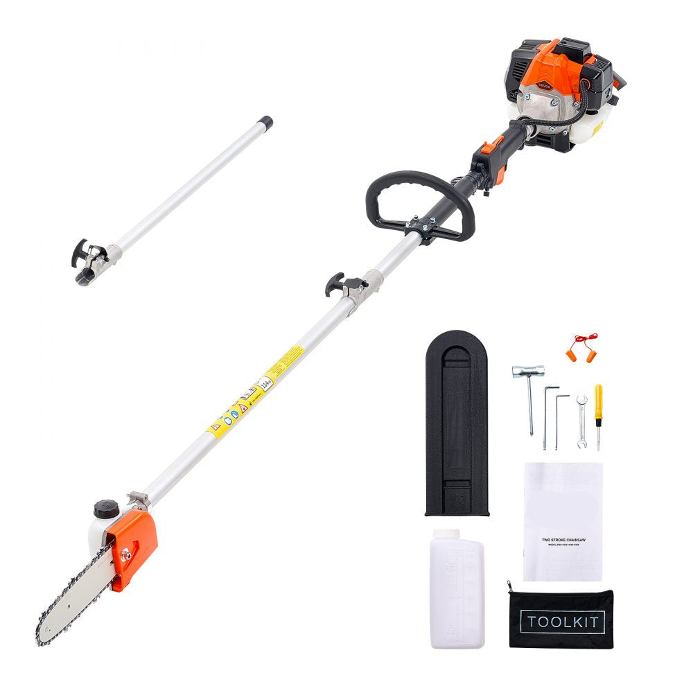Gas Pole Saw 25CC 2-Stroke Extendable Cordless Tree Trimmer 8 in Cutting Bar