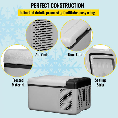 12V Refrigerator 10 Quart (-4℉~68℉) with APP Control Car Compressor Refrigerator Cooler 12V/24V DC and 110-220V AC