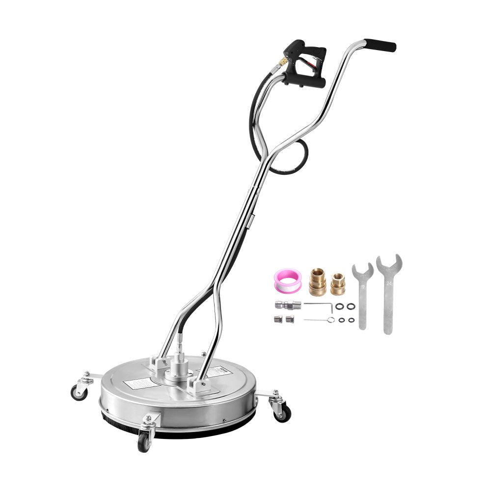 22 Inch Pressure Washer Surface Cleaner 4 Wheel Dual Handle 4500 PSI Power Washer Floor Cleaner Attachment for Driveway Sidewalk Patio Deck