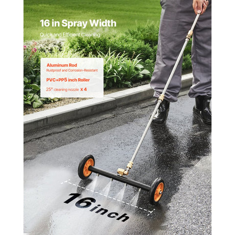 16" Pressure Washer Undercarriage Cleaner, 2 Wheels & 2 Extended Wands