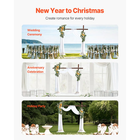 Artificial Wedding Arch Flowers Kit (Pack of 3) with 21Ft Wedding Arch Draping Fabric,Arch Flowers for Wedding Ceremony and Reception Backdrop Wedding Decoration (Sunflower)