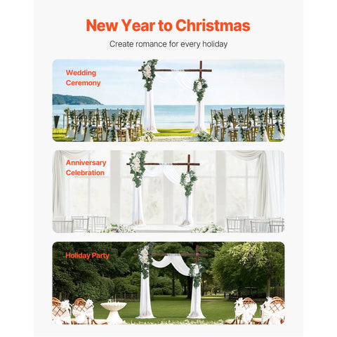 Artificial Wedding Arch Flowers Kit (Pack of 4) with 21Ft Wedding Arch Draping Fabric,Arch Flowers for Wedding Ceremony and Reception Backdrop Wedding Decoration (White)