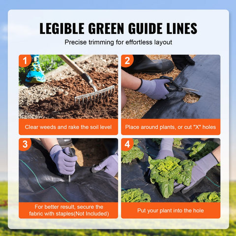 Weed Barrier Landscape Fabric 4*250FT Heavy Duty Woven PP Weed Control Mat