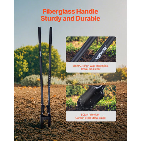 Post Hole Digger 57.5in Manual with Fiberglass Handle and Scale Markings