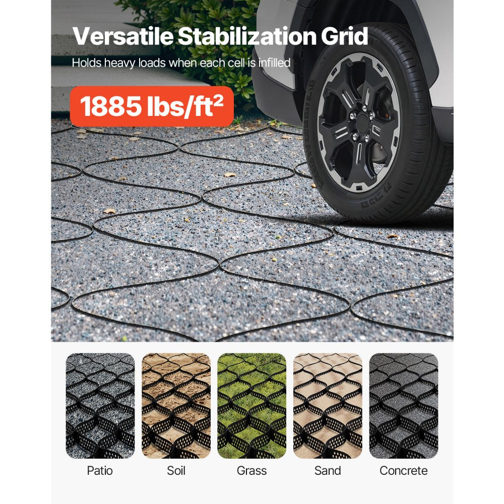 Ground Grid 2-Inch Depth Geocell Grid 32.81x9.84 FT / 10000x3000 mm for Gravel