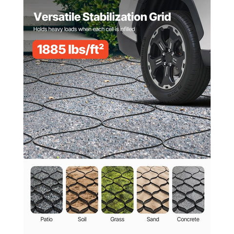 Ground Grid 3-Inch Depth Geocell Grid 24.93x9.52 FT / 7600x2900 mm for Gravel