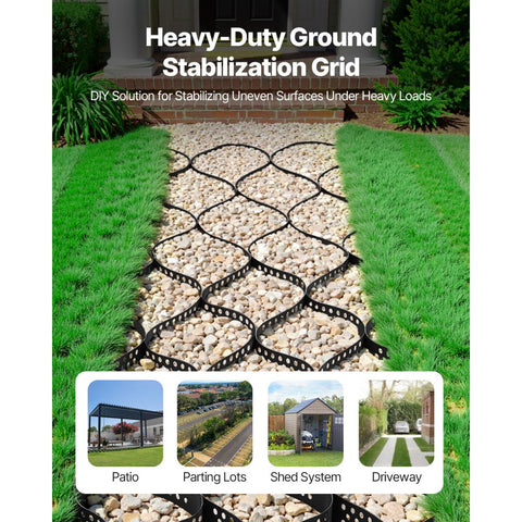 Ground Grid 4-Inch Depth Geocell Grid 17.06x8.86 FT / 5200x2700 mm for Gravel