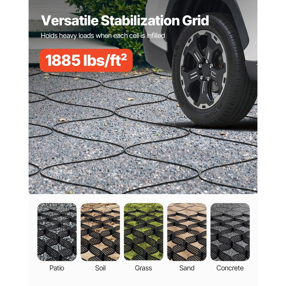 Ground Grid 4-Inch Depth Geocell Grid 17.06x8.86 FT / 5200x2700 mm for Gravel