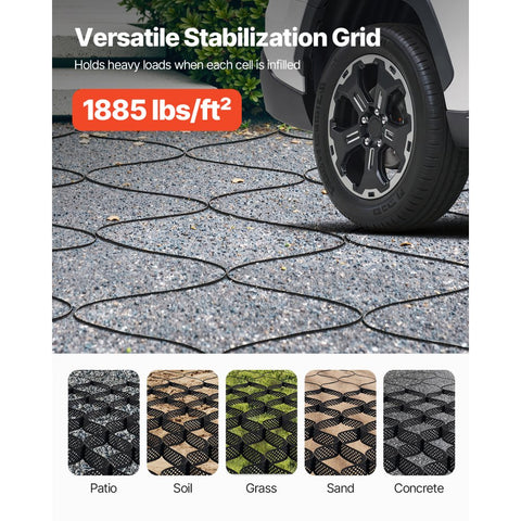 Ground Grid 4-Inch Depth Geocell Grid 17.06x8.86 FT / 5200x2700 mm for Gravel