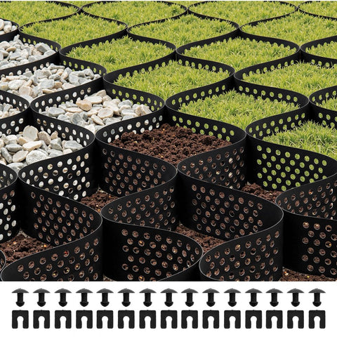 Ground Grid 4-Inch Depth Geocell Grid 17.06x8.86 FT / 5200x2700 mm for Gravel