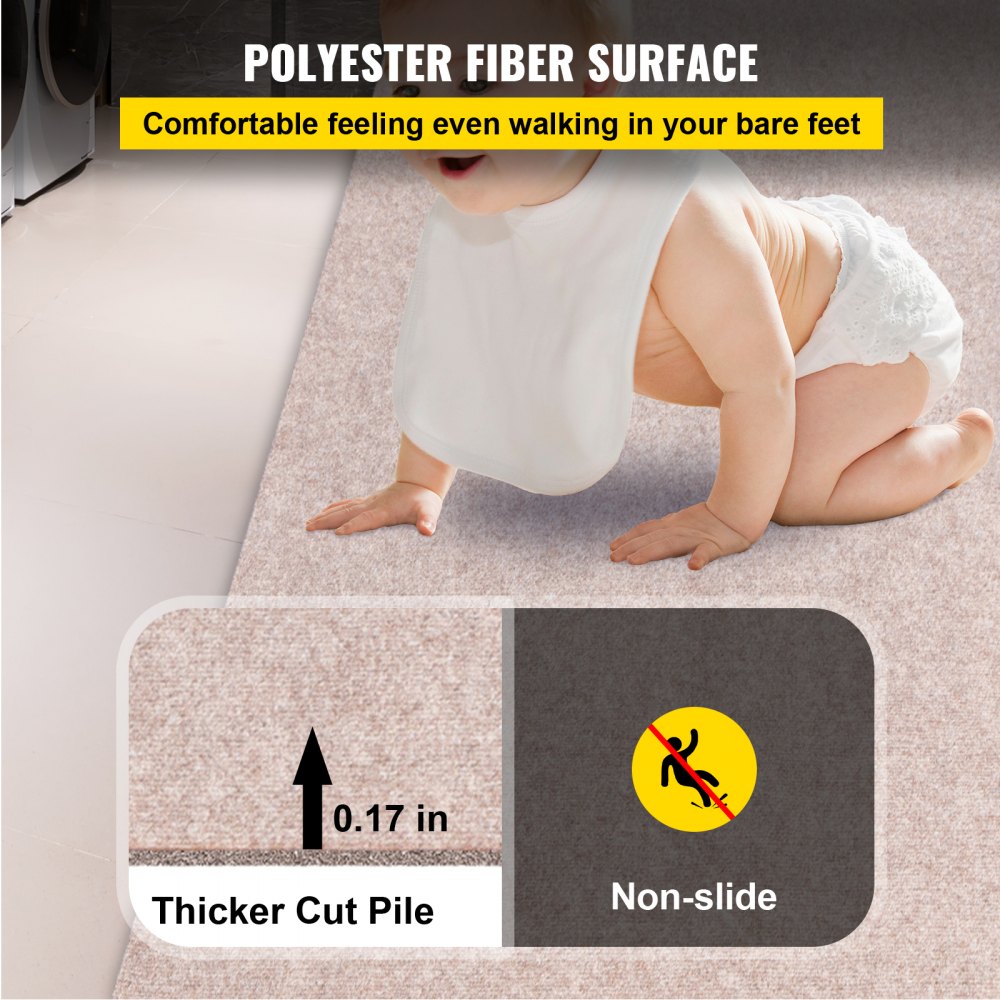 Boat Carpet, 6 ft x 23 ft Marine Carpet for Boats, Waterproof Light Brown Carpet with Marine Backing Anti-Slide Marine Grade Boat Carpet Cuttable Easy to Clean Patio Rugs Deck Rug