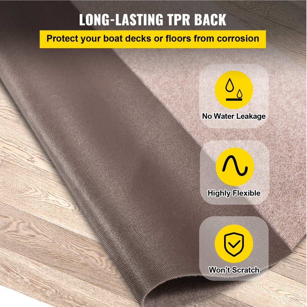 Boat Carpet, 6 ft x 23 ft Marine Carpet for Boats, Waterproof Light Brown Carpet with Marine Backing Anti-Slide Marine Grade Boat Carpet Cuttable Easy to Clean Patio Rugs Deck Rug