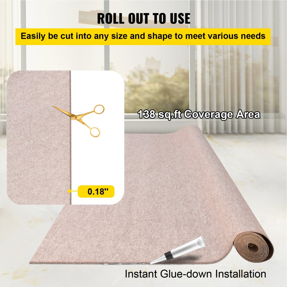 Boat Carpet, 6 ft x 23 ft Marine Carpet for Boats, Waterproof Light Brown Carpet with Marine Backing Anti-Slide Marine Grade Boat Carpet Cuttable Easy to Clean Patio Rugs Deck Rug