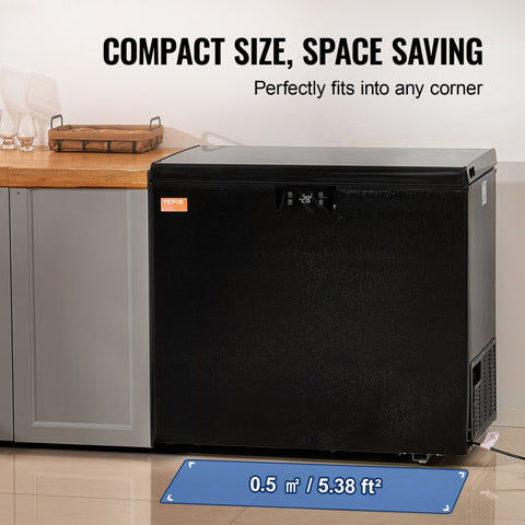 Chest Freezer, 10 cu ft / 283 L With 2 removable baskets and adjustable thermostat Black