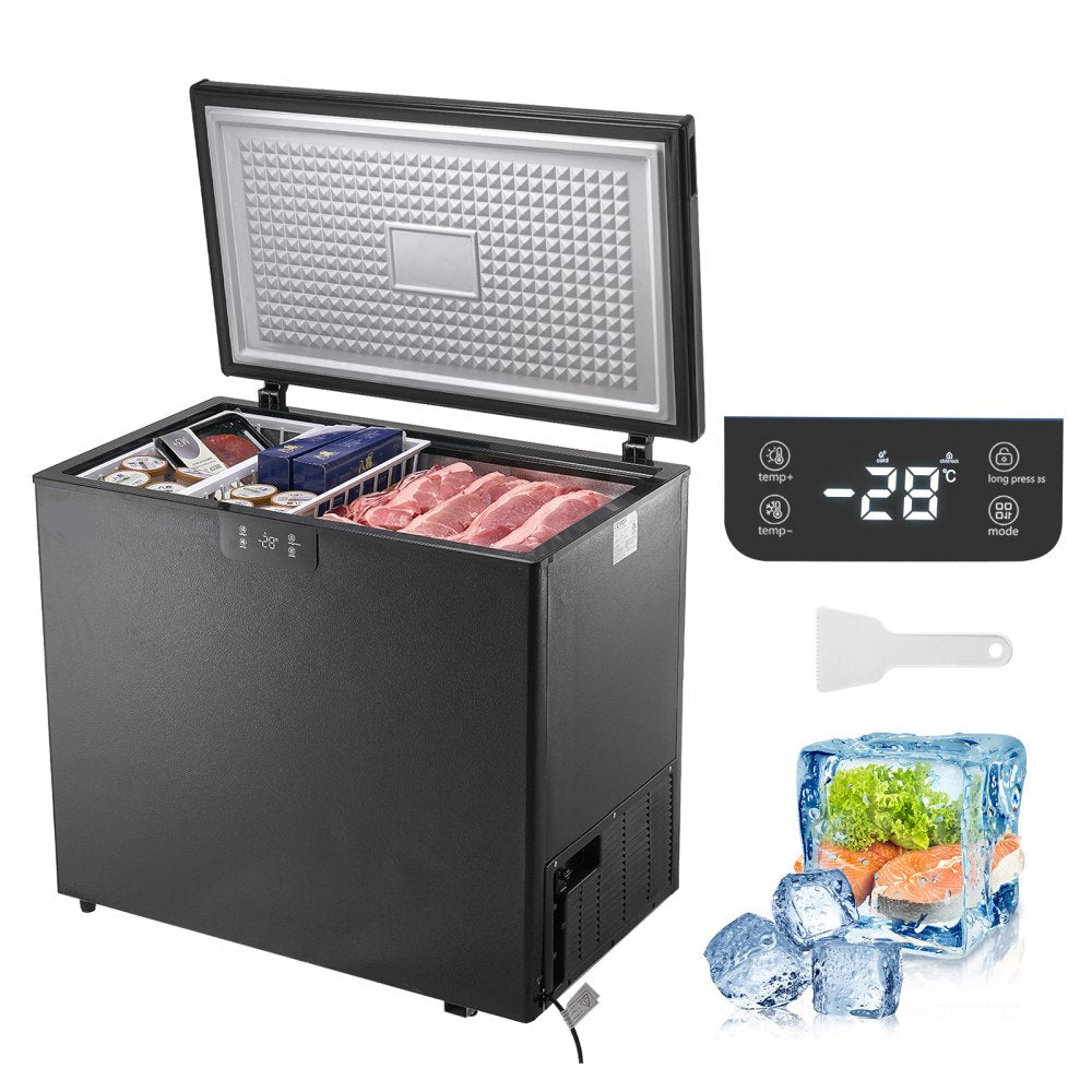 Chest Freezer, 10 cu ft / 283 L With 2 removable baskets and adjustable thermostat Black