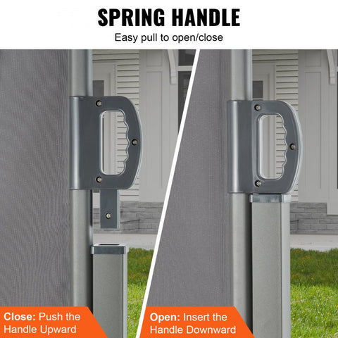 Retractable Side Awning, 71''x 118'' Outdoor Privacy Screen, 180g Polyester Water-proof Retractable Patio Screen, UV 30+ Room Divider Wind Screen for Patio, Backyard, Balcony, Gray